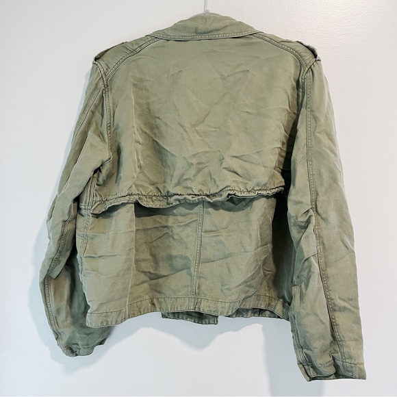 🛍️RAILS Barclay Sage Military Style Cropped Linen Jacket Boxy - Picture 8 of 11